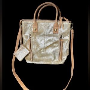 MISS ALBRIGHT ANTHROPOLOGIE ATHENA CALF HAIR TOTE CROSSBODY BAG PURSE